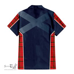 ScotsTee Shop Scottish MacDonell of Keppoch Modern Clan Scottish Crest and Scottish Thistle Sport Tartan Short Sleeve Shirt