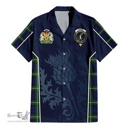ScotsTee Shop Scottish Lammie Clan Scottish Crest and Scottish Thistle Sport Tartan Short Sleeve Shirt