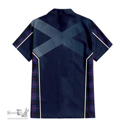 ScotsTee Shop Scottish MacKay Blue Modern Clan Scottish Crest and Scottish Thistle Sport Tartan Short Sleeve Shirt