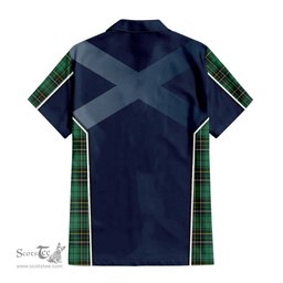 ScotsTee Shop Scottish MacAlpin Ancient Clan Scottish Crest and Scottish Thistle Sport Tartan Short Sleeve Shirt