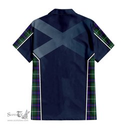 ScotsTee Shop Scottish MacDonald of the Isles Hunting Modern Clan Scottish Crest and Scottish Thistle Sport Tartan Short Sleeve Shirt