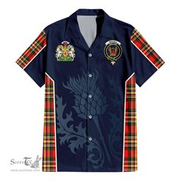ScotsTee Shop Scottish MacGill Modern Clan Scottish Crest and Scottish Thistle Sport Tartan Short Sleeve Shirt