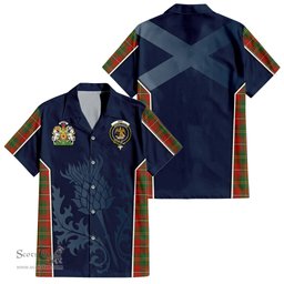 ScotsTee Shop Scottish Hay Ancient Clan Scottish Crest and Scottish Thistle Sport Tartan Short Sleeve Shirt