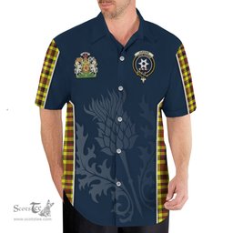 ScotsTee Shop Scottish Jardine Modern Clan Scottish Crest and Scottish Thistle Sport Tartan Short Sleeve Shirt