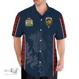 ScotsTee Shop Scottish MacIver Clan Scottish Crest and Scottish Thistle Sport Tartan Short Sleeve Shirt