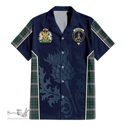 ScotsTee Shop Scottish MacDowall Clan Scottish Crest and Scottish Thistle Sport Tartan Short Sleeve Shirt