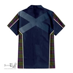 ScotsTee Shop Scottish MacDonald of Clan Ranald Modern Clan Scottish Crest and Scottish Thistle Sport Tartan Short Sleeve Shirt