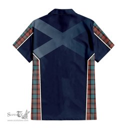 ScotsTee Shop Scottish Hannay Dress Clan Scottish Crest and Scottish Thistle Sport Tartan Short Sleeve Shirt