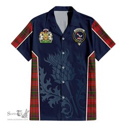 ScotsTee Shop Scottish MacDougall Modern Clan Scottish Crest and Scottish Thistle Sport Tartan Short Sleeve Shirt