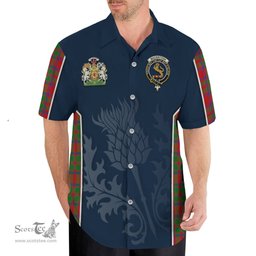 ScotsTee Shop Scottish MacKintosh Modern Clan Scottish Crest and Scottish Thistle Sport Tartan Short Sleeve Shirt