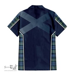 ScotsTee Shop Scottish MacKinlay Ancient Clan Scottish Crest and Scottish Thistle Sport Tartan Short Sleeve Shirt