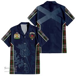 ScotsTee Shop Scottish MacDuff Dress Clan Scottish Crest and Scottish Thistle Sport Tartan Short Sleeve Shirt