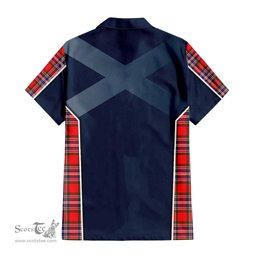 ScotsTee Shop Scottish MacFarlane Modern Clan Scottish Crest and Scottish Thistle Sport Tartan Short Sleeve Shirt
