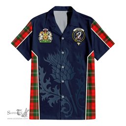 ScotsTee Shop Scottish Lennox Modern Clan Scottish Crest and Scottish Thistle Sport Tartan Short Sleeve Shirt