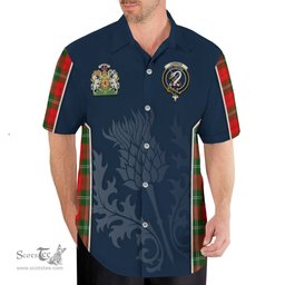 ScotsTee Shop Scottish Lennox Modern Clan Scottish Crest and Scottish Thistle Sport Tartan Short Sleeve Shirt