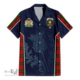 ScotsTee Shop Scottish Kerr Clan Scottish Crest and Scottish Thistle Sport Tartan Short Sleeve Shirt