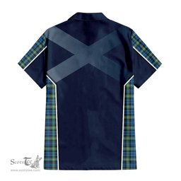 ScotsTee Shop Scottish Lamont Ancient Clan Scottish Crest and Scottish Thistle Sport Tartan Short Sleeve Shirt
