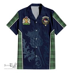 ScotsTee Shop Scottish MacDonald Lord of the Isles Hunting Clan Scottish Crest and Scottish Thistle Sport Tartan Short Sleeve Shirt