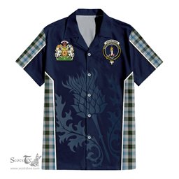 ScotsTee Shop Scottish Henderson Dress Clan Scottish Crest and Scottish Thistle Sport Tartan Short Sleeve Shirt