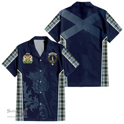 ScotsTee Shop Scottish Henderson Dress Clan Scottish Crest and Scottish Thistle Sport Tartan Short Sleeve Shirt