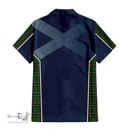 ScotsTee Shop Scottish MacAlpin Modern Clan Scottish Crest and Scottish Thistle Sport Tartan Short Sleeve Shirt