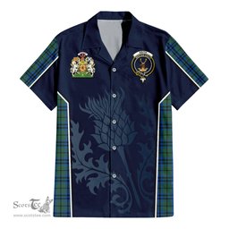 ScotsTee Shop Scottish Keith Clan Scottish Crest and Scottish Thistle Sport Tartan Short Sleeve Shirt