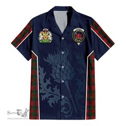 ScotsTee Shop Scottish MacDuff Clan Scottish Crest and Scottish Thistle Sport Tartan Short Sleeve Shirt