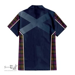 ScotsTee Shop Scottish MacDonald Modern Clan Scottish Crest and Scottish Thistle Sport Tartan Short Sleeve Shirt