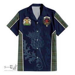 ScotsTee Shop Scottish Kelly Dress Clan Scottish Crest and Scottish Thistle Sport Tartan Short Sleeve Shirt
