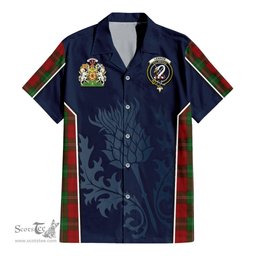 ScotsTee Shop Scottish Lennox Clan Scottish Crest and Scottish Thistle Sport Tartan Short Sleeve Shirt