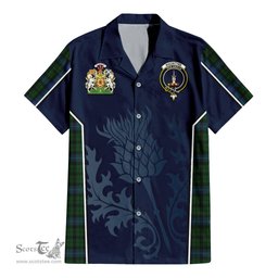 ScotsTee Shop Scottish MacIntyre Clan Scottish Crest and Scottish Thistle Sport Tartan Short Sleeve Shirt