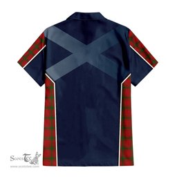 ScotsTee Shop Scottish MacDonald of Sleat Clan Scottish Crest and Scottish Thistle Sport Tartan Short Sleeve Shirt