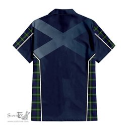 ScotsTee Shop Scottish Lamont Modern Clan Scottish Crest and Scottish Thistle Sport Tartan Short Sleeve Shirt