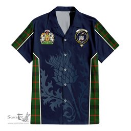 ScotsTee Shop Scottish Kincaid Modern Clan Scottish Crest and Scottish Thistle Sport Tartan Short Sleeve Shirt