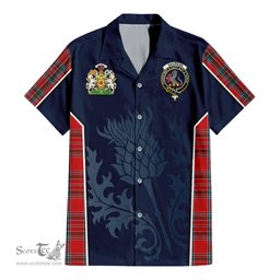 ScotsTee Shop Scottish MacBean Clan Scottish Crest and Scottish Thistle Sport Tartan Short Sleeve Shirt