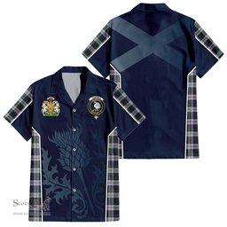 ScotsTee Shop Scottish Campbell of Cawdor Dress Clan Scottish Crest and Scottish Thistle Sport Tartan Short Sleeve Shirt
