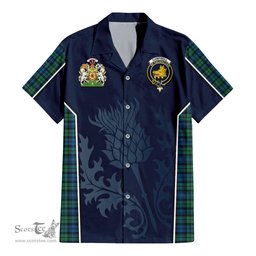 ScotsTee Shop Scottish Campbell Ancient 02 Clan Scottish Crest and Scottish Thistle Sport Tartan Short Sleeve Shirt