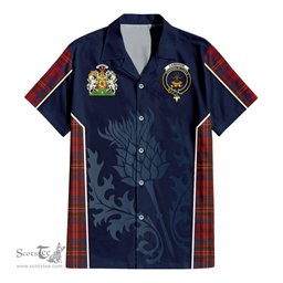 ScotsTee Shop Scottish Cameron of Locheil Clan Scottish Crest and Scottish Thistle Sport Tartan Short Sleeve Shirt