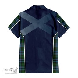 ScotsTee Shop Scottish Forsyth Clan Scottish Crest and Scottish Thistle Sport Tartan Short Sleeve Shirt