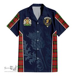 ScotsTee Shop Scottish Fullerton Clan Scottish Crest and Scottish Thistle Sport Tartan Short Sleeve Shirt