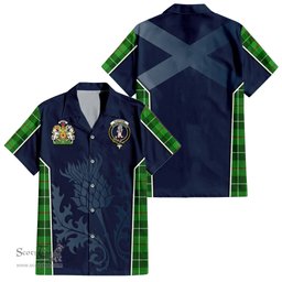 ScotsTee Shop Scottish Clephan Clan Scottish Crest and Scottish Thistle Sport Tartan Short Sleeve Shirt