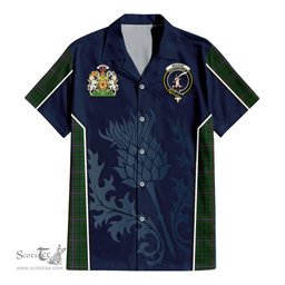 ScotsTee Shop Scottish MacRae Clan Scottish Crest and Scottish Thistle Sport Tartan Short Sleeve Shirt