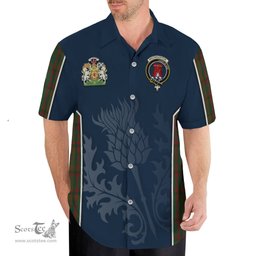 ScotsTee Shop Scottish Macnaughton Hunting Clan Scottish Crest and Scottish Thistle Sport Tartan Short Sleeve Shirt