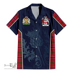 ScotsTee Shop Scottish MacRow Clan Scottish Crest and Scottish Thistle Sport Tartan Short Sleeve Shirt