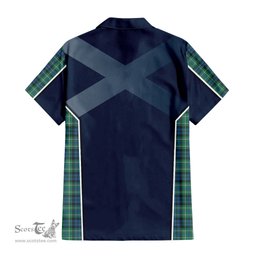 ScotsTee Shop Scottish MacNeil of Colonsay Ancient Clan Scottish Crest and Scottish Thistle Sport Tartan Short Sleeve Shirt