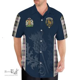 ScotsTee Shop Scottish MacPherson Dress Ancient Clan Scottish Crest and Scottish Thistle Sport Tartan Short Sleeve Shirt