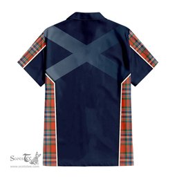 ScotsTee Shop Scottish MacFarlane Ancient Clan Scottish Crest and Scottish Thistle Sport Tartan Short Sleeve Shirt