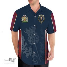 ScotsTee Shop Scottish MacNab Old Clan Scottish Crest and Scottish Thistle Sport Tartan Short Sleeve Shirt