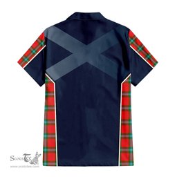 ScotsTee Shop Scottish MacLaine of Loch Buie Clan Scottish Crest and Scottish Thistle Sport Tartan Short Sleeve Shirt