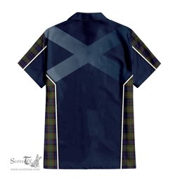 ScotsTee Shop Scottish MacLellan Clan Scottish Crest and Scottish Thistle Sport Tartan Short Sleeve Shirt